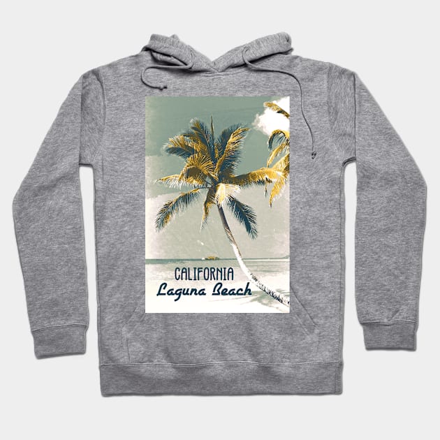 Laguna Beach California Vintage style poster Art Most Beautiful Beaches on Earth Hoodie by Naumovski